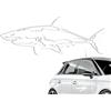 Generisch Adesivo per moto, motivo: squalo, impermeabile | Adesivo decorativo bianco durevole per auto, biciclette, camion, pareti, computer portatili, tazze