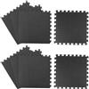 Tofficu 8 Pezzi Tappetino Puzzle ad Incastro in Eva Nero | Superficie e Antiscivolo, Montaggio Rapido, Assorbimento Urti, Motivo Elegante per Palestra