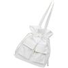 NUOBESTY Drawstring Bag in Tela di Cotone Bianca, Grande Capacità, Multiuso, Facile da Chiudere, per Studenti e Viaggi di Lavoro