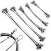 ShiWuYou 50 Pezzi Leader Filo da Pesca in Acciaio Inossidabile, Anti Morso Pesca Terminali Acciaio, Lenze in Acciaio Inox con Girella(10cm/15cm/20cm/25cm/30cm)