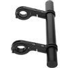 ULTECHNOVO 2 Pezzi Estensore per Manubrio Bici in Lega Doppio Supporto 30 MM | Clip per Torcia e Porta Lampada, Installazione Semplice, Spazio Extra per Accessori, Colore Nero