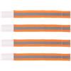 GALPADA 4 Pezzi Fascia Riflettente per Gamba Bici, Elastica Regolabile | Nylon Arancia, Design Allargato, Alta Visibilità, per Ciclismo Notturno e Sicurezza, Accessorio Portatile