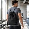 Generic 1Pc Nero Coulisse Borsa Leggero Poliestere Palestra Cinch Sack Zaino Pieghevole Portatile Borsa Sportiva per Yoga Viaggi Campeggio
