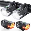 CIRYCASE Luci Bicicletta LED, Ricaricabili USB Luce Posteriore & Anteriore | Avvertimento Lato 360° Rotabile Alta Luminose, Faro Catarifrangenti Impermeabile IP65 Ciclismo Riflettore MTB/Corsa Portabile