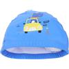 TOYANDONA Cappello da Nuoto per Pvc, Copriorecchie Elastico Blu | Disegno Idrodinamico, Spazio Extra per Orecchie, Adatto a Teste di Varie Misure, per Bambine