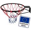 Relaxdays Canestro da Basket Relaxdays da Montare a Muro, con Rete e tasselli, Resistente all'Esterno, Ø: 45 cm, Cerchio in Ferro.