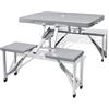 Drillkyn Tavolo da campeggio con 4 sgabelli pieghevole, in alluminio e polipropilene, 85,5 x 65 x 67 cm, pieghevole con maniglia per il trasporto, set di mobili da campeggio leggeri per picnic