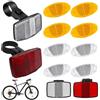 ZexJpr Set di 12 catarifrangenti per bicicletta, per guida notturna, occhi di gatto, con strisce riflettenti gialle e bianche, compatibili con manubri e reggisella da 22,2 / 31,8 / 28,6 mm