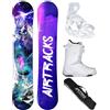 Airtracks Snowboard Set Tavola High M Carbon Hybrid Rocker Donna + Attacchi Master W + Scarponi + Sacca Nuovi 140 145 150 155 cm