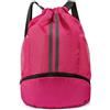 Generic Zaino con coulisse, borsa da palestra con scomparto per scarpe e tasca impermeabile per donne e uomini, Rosa Rosso 1, Zaino con coulisse