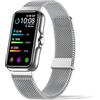 JYUAJOI Fitness Tracker con frequenza cardiaca continua 24/7, monitoraggio dell'ossigeno nel sangue, smart watch con monitoraggio del sonno, impermeabile IP68, contapassi, per donne e uomini (argento)