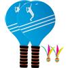 DEARMAMY Racchetta da Badminton per Uso Leggero e Portatile Blu | Legno ed Eva, Uso in Spiaggia, Set Creativo per Gioco All'aperto, Formato Pratico Stile Casuale