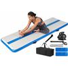 GYMAX Tappeto Ginnastica Artistica da Casa, Air Track | Tappetino Gonfiabile in PVC con Pompa e Borsa, per Yoga, Fitness, Allenamento e Danza, per Palestra, 297 x 98 x 11 cm