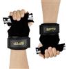 Chiluxendo Nero Straps Palestra, Polsiere Palestra con Imbottite, Fascette Palestra in Pelle, Cinghie Sollevamento Pesi, Fascette Sollevamento Pesi, Cinghie da Polso per Stacchi e Allenamento di Forza