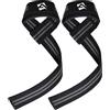 AQF Cinghie Sollevamento Pesi con Neoprene Imbottito, Straps Palestra Grip | Cotone Industriale 58 cm, Imbottitura 5 mm, Etichette Destra Sinistra, Ideale Per Stacchi, Trazioni, Coppia per Uomo Donna