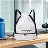 Generic Zaino con coulisse per donne e uomini, borsa impermeabile con scomparto per scarpe