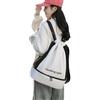 Generic Sacca da palestra con coulisse con tasca bagnata e scomparto per scarpe, 34 × 20 × 45 cm, zaino sportivo impermeabile per palestra, nuoto, viaggi (nero e bianco)