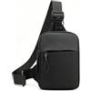 Generic Marsupio impermeabile con doppia tasca, borsa a tracolla sul petto, porta telefono da corsa per uomini e donne, allenamento in viaggio, nero