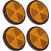 VILLCASE 4 Pezzi Riflettore Rotondo per Bici e Moto in Plastica Ultra Luminoso, Facile da Trasportare, Accessorio di Sicurezza per Casa e Lavoro