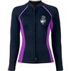 Oyolan Giacca in neoprene da 3 mm da donna, in tessuto felpato, a maniche lunghe, con cerniera, top da snorkeling, nuoto, per snorkeling, snorkeling, in neoprene