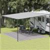 Drillkyn Tappeto per tenda antracite e bianco, 400 x 500 cm, HDPE, resistente alle intemperie, traspirante, con occhielli, per campeggio, outdoor, viaggi, festival, protezione del pavimento, borsa per