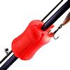 Generic 1 supporto per canna da pesca in silicone, elastico antiscivolo, palla di fissaggio per canne, attrezzatura da pesca multifunzione, cravatta per attività di pesca all'aperto, 3,8 x 6 cm (rosso)