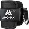 Amonax Cinghie per Caviglia Palestra (1 & 2 Pezzi), Palestra Cavigliera Regolabile, Ankle Strap - Donna & Uomo - Cinghie per Caviglia, Compatibile con Bande di Resistenza