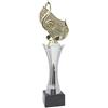 Generico Premio Trofeo Note Musicali in ABS Oro Metallizzato con Base in Marmo Nera