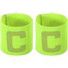 Generic Fascia da braccio da capitano C, 22 x 6,3 cm, in nylon, unisex, elastica, regolabile, per allenamento a squadre di giovani e adulti, verde brillante