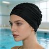 Generic Cuffia da nuoto da donna per capelli lunghi, elasticizzata, con design plissettato, per piscina, spiaggia, spa