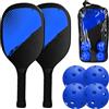 Yosoo Health Gear Set di Paddle Ball, 2 Racchette in Legno 4 Palline Borsa | 2 paddle in legno, 4 palline cave in PVC, impugnatura ergonomica, protezione dei bordi stretti, gioco da viaggio per