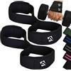 AQF Cinghie Figura 8 Sollevamento Pesi, Straps Palestra Polso Bodybuilding | Cotone Resistente, Neoprene Imbottito, Cuciture Rinforzate, Taglia Unica, Vendute In Coppia, Presa Stabile E Sicura