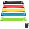 Generic Set di 5 fasce di resistenza per uomini e donne, fasce elastiche senza lattice per allenamento, glutei, gambe, pilates, allenamento di forza, fasce fitness con borsa da trasporto,