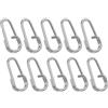 Generic Confezione da 50 mollette da pesca ovali in acciaio inox, 1,8 x 0,8 cm, con anelli divisi, cambio rapido, per acqua dolce e salata, argento