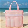 Generic Borsa da doccia portatile in rete con cerniera e 2 tasche, grande capacità, ad asciugatura rapida, leggera, pieghevole e da appendere (rosa)