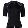 RUNQHUI Top Tuta Neoprene 1.5 MM da Donna Giacca Immersione Surf Manica Corta Cerniera Aperta Frontale