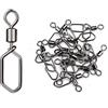 Generic 20 connettori girevoli a moschettone in acciaio inox con perno di interblocco per attrezzatura da pesca d'acqua dolce e salata, misura 2 # 4 # 6 # 8 # 10 #