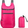 Generic Zaino pieghevole idrorepellente leggero escursionismo viaggio outdoor Daypack, Rosso rosato, Medium, Zaino da trekking pieghevole all'aperto