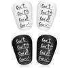 Generic 2 paia di parastinchi in miniatura, materiale PBT ed EVA, 10 x 6 cm, mini parastinchi da calcio, nero e bianco, piccole attrezzature da calcio per adolescenti e adulti