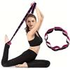 Generic Fascia elastica per yoga a 8 anelli per fisioterapia, non elastica, per pilates, yoga, stretching, per donne e uomini, rosa