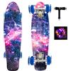 Sumeber Skateboard Kids Mini Cruiser Skateboard Completo da 22 Pollici con Ruote Luminose a LED per Adulti Bambini Principianti Ragazze Ragazzi Regalo di Compleanno