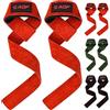 AQF Straps Palestra in Pelle, Fascette Imbottite per Sollevamento Pesi | 100% Pelle Scamosciata, Lavorazione Artigianale, 66 Cm, Spessore 3 Mm, Doppie Cuciture, Grip Sicuro, Coppia