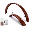 Harilla Parafango per Bici Bici Posteriore Anteriore Copertura Ampia Anti-schizzi Materiale Elastico Leggero Look Legno Vintage, 20 Pollici, style to 1