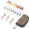 EXCEART 20 Pezzi Esca Artificiale da Pesca Cucchiaino in Ferro a Due Lati | Set Portatile con Bilanciamento Speciale, Riflette la Luce, per Acque Dolci e Salate, Borsa