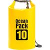 Generic Borsa impermeabile da 10 l, galleggiante, leggera, per kayak, canottaggio, pesca, nuoto e campeggio, giallo