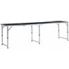Drillkyn Tavolo da campeggio pieghevole grigio alluminio, 240 x 60 cm, regolabile in altezza 55-70 cm, pieghevole con maniglia per il trasporto, per campeggio, picnic, terrazza, attività all'aperto