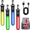 Vaileal Zaino per la scuola con luce lampeggiante a LED, 3 modalità USB, ricaricabile, riflettente, luce di sicurezza per bambini