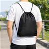 Generic 1 zaino con coulisse, leggero, resistente all'acqua, in nylon, design salvaspazio per palestra, sport, nuoto, viaggi, colore nero, nero, Medium, Solido
