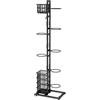 SH-RuiDu Portaoggetti in metallo per palloni, organizer per attrezzature sportive a 7 livelli con 2 cestini e ganci in rete, organizer autoportante per basket, attrezzi sportivi, per garage, casa, calcio