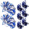 DEARMAMY 8 Pezzi Pompom da Cheerleading Manico, Effetto Metallico, PE | Impugnatura ad Anello, Leggero e Versatile, per Parata e Palco, Adatto a Giovani e Adulti